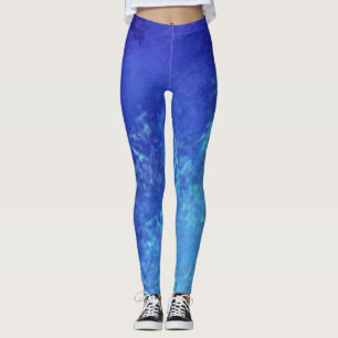 Dream effect paint splatter clouds Blue   Leggings