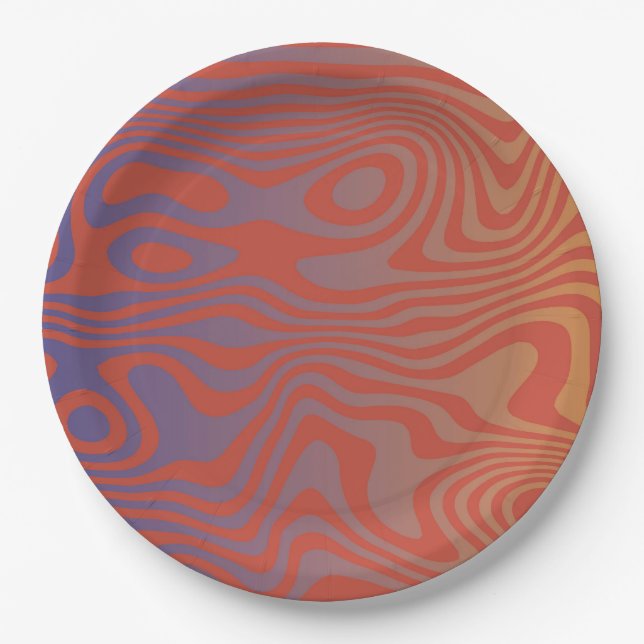 Dream Flow l Abstract Trippy Pattern - No. 01 Paper Plate (Front)