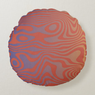 Dream Flow l Abstract Trippy Pattern - No. 01 Round Cushion