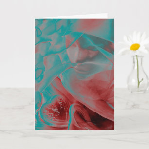 Dream girl heart blue & red dreamy woman Birthday Card