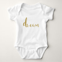 “Dream” Gold Typography Baby Girl Stylish Chic