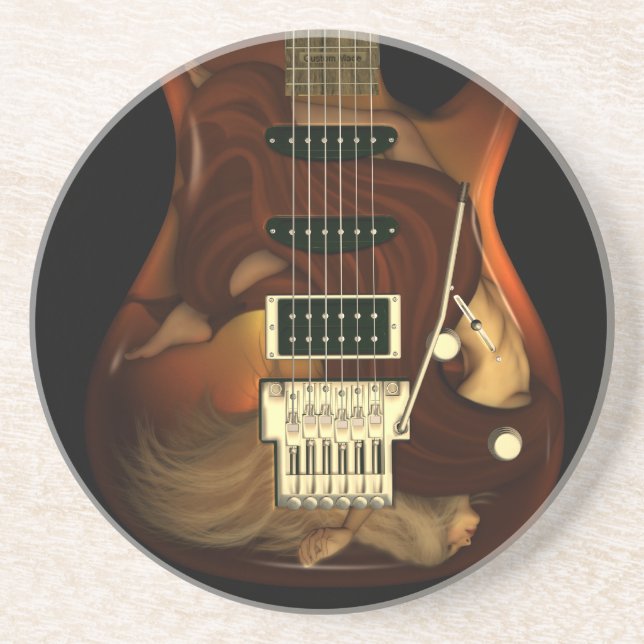 Dream Guitar - Grace Sandstone Coaster (Front)