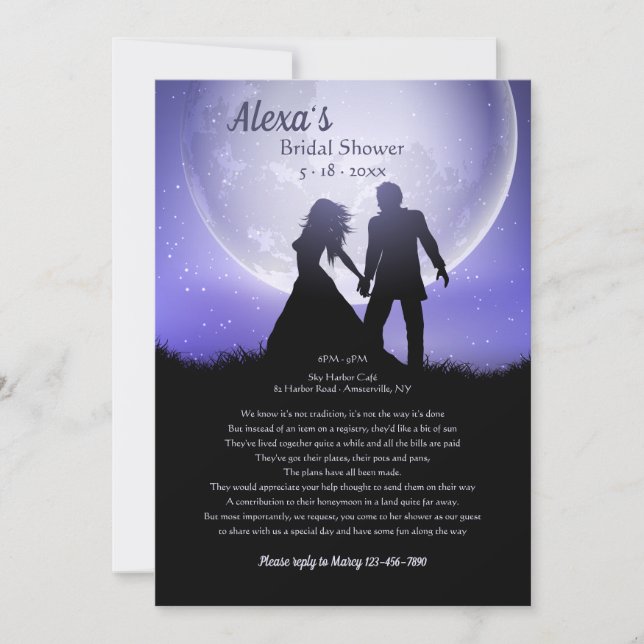 Dream Honeymoon Bridal Shower Request Invitation (Front)