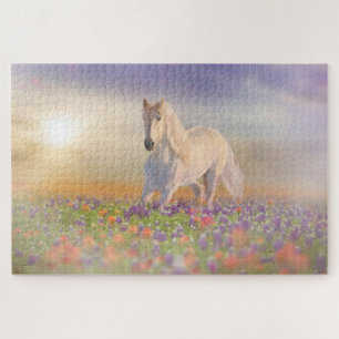 Dream horse running through flowers jigsaw puzzle