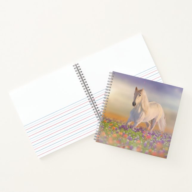 Dream horse running through flowers notebook (Inside)