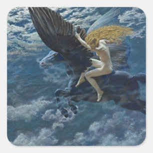 “Dream Idyll - A Valkyrie” by Edward Robert Hughes Square Sticker