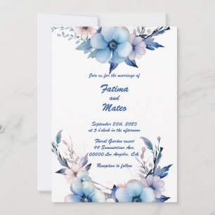 Dream in Blue: Personalized Wedding Invitation