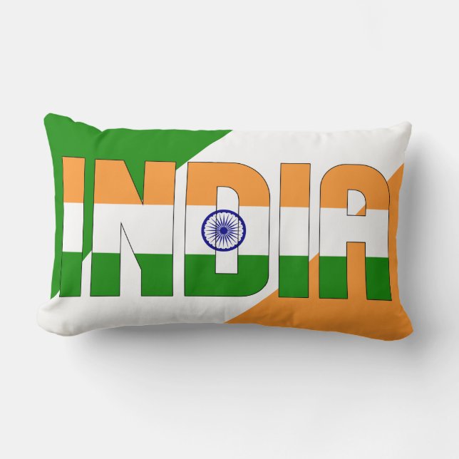 Dream in Colour with the India Flag Lumbar Cushion (Front)