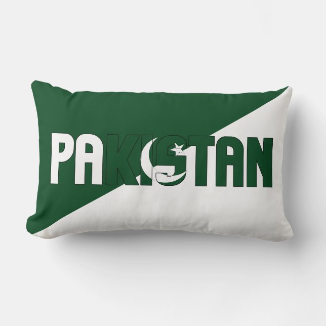 Dream in Colour with the Pakistan Patriotic Flag Lumbar Cushion (Front)