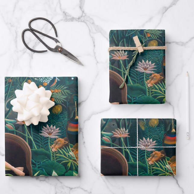 Dream in Exotic Jungle Forest Wrapping Paper Sheet (Front)