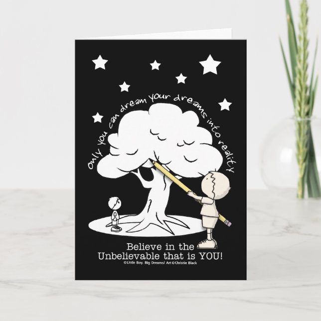 Dream Into Reality-Little Boy, Big Dreams Logo Card (Front)