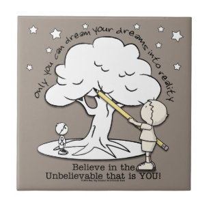 Dream Into Reality-Little Boy, Big Dreams Logo Ceramic Tile