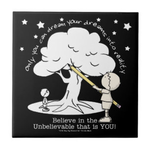 Dream Into Reality-Little Boy, Big Dreams Logo Tile