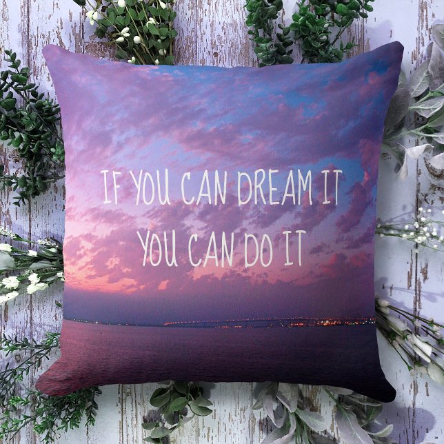 Dream It Do It Purple Ocean Sunset Photo (large) Cushion (Creator Uploaded)