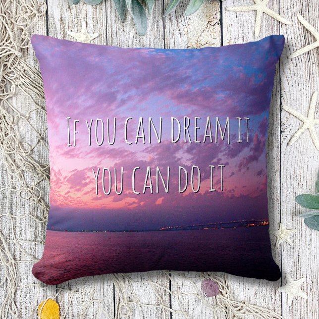 Dream It Do It Purple Ocean Sunset Photo (small) Cushion (Creator Uploaded)