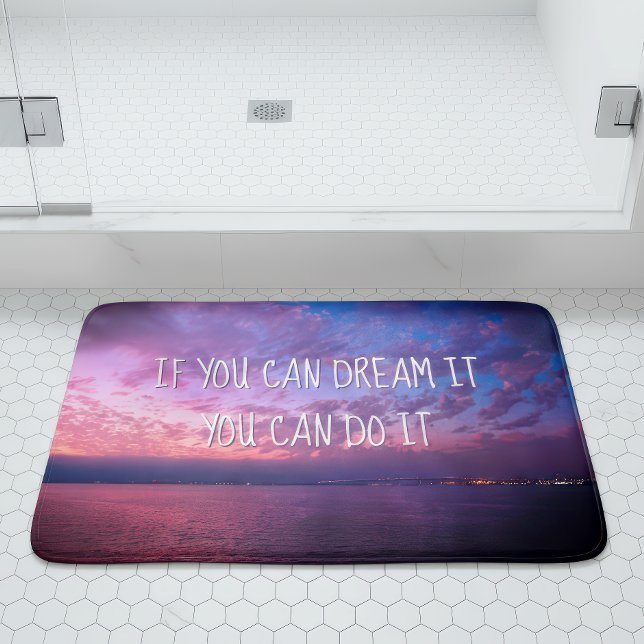 Dream It Do It Purple Ocean Sunset Photography Bath Mat (Creator Uploaded)