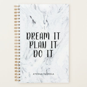 Dream It Plan It Do It Motivational Quote Marble Planner