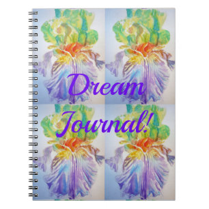 Dream Journal Iris Pattern Floral Flowers Notebook