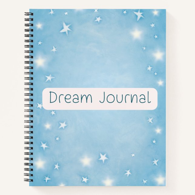 Dream Journal - Watercolor Blue and White Stars (Front)