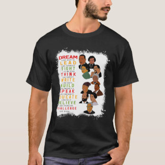 Dream Lead Fight Educate African Woman Black Histo T-Shirt