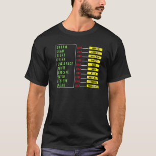Dream Lead Fight Think Speak Build Pride Black His T-Shirt