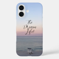 Dream Life Quote Colourful Ocean Sunrise