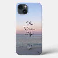 Dream Life Quote Colourful Ocean Sunrise