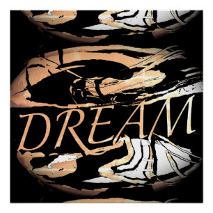 "Dream" Light Pink White Inspirational Abstract Poster