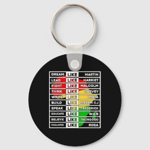 Dream Like African Leader For Men Women Black Hist Key Ring