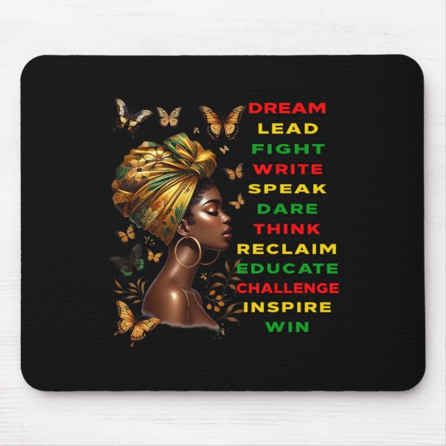 Dream Like Black Woman Martin Black History Month  Mouse Pad (Front)