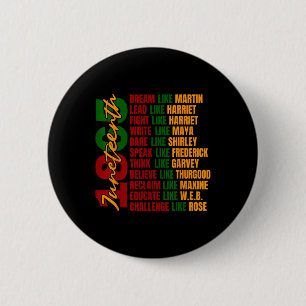 Dream Like Leaders Black History Women Men Junetee 6 Cm Round Badge