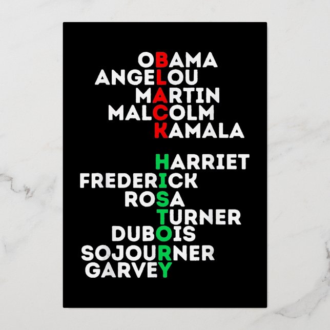 Dream Like Martin Black History Month Foil Holiday Card (Front)