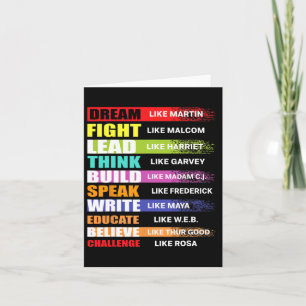 Dream Like Martin Lead Like Harriet Black History Card