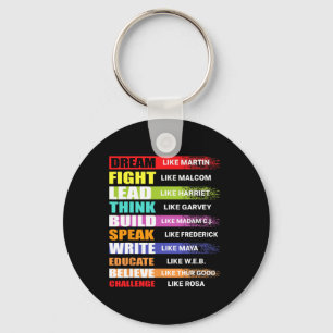 Dream Like Martin Lead Like Harriet Black History Key Ring
