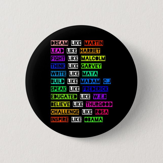 Dream Like Martin Lead Like Harriet Women Black Hi 6 Cm Round Badge (Front)