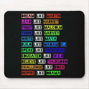 Dream Like Martin Lead Like Harriet Women Black Hi Mouse Pad