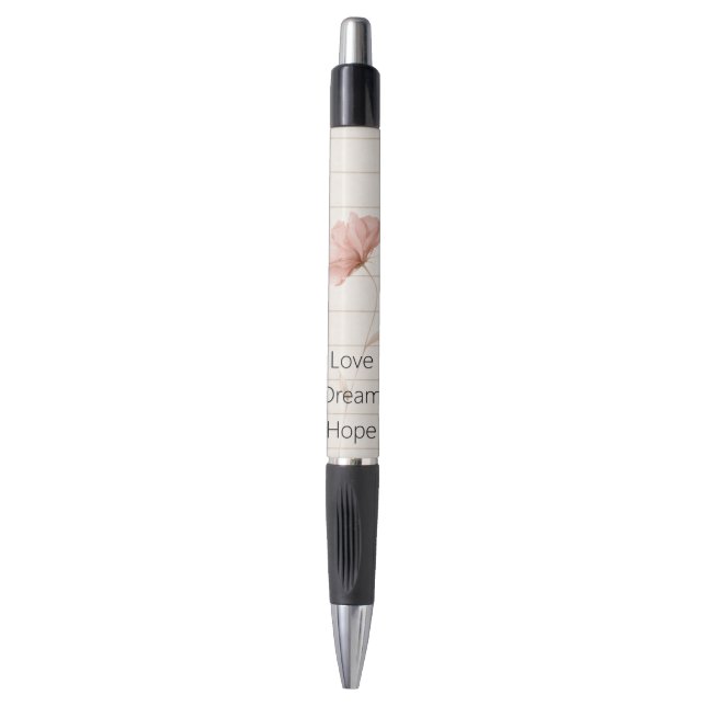 Dream Love Hope Notes Pink Flower (Front Vertical)