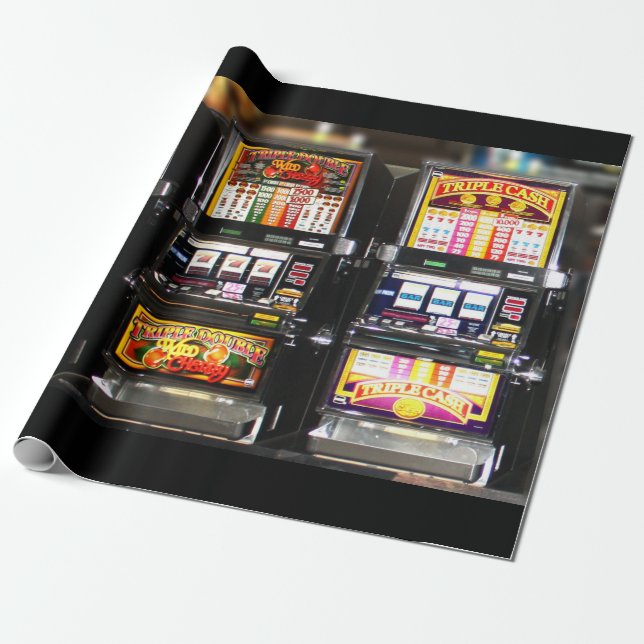 Dream Machines - Lucky Slot Machines Wrapping Paper (Unrolled)
