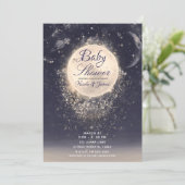 Dream Moon Magic Cosmic Sparkles Baby Shower Invitation (Standing Front)