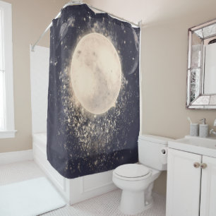 Dream Moon Magic Cosmic Sparkles Shower Curtain