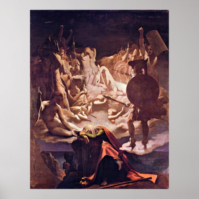 Dream of Ossian by Jean Auguste Dominique Ingres Poster (Front)