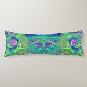 Dream of the full moon, surrealism mermaid fantasy body cushion