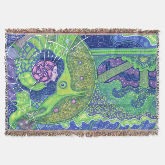 Dream of the full moon throw blanket (Front)