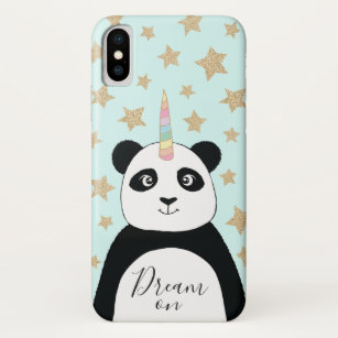 Dream On   Cute Pandicorn   Glitter Light Mint Case-Mate iPhone Case