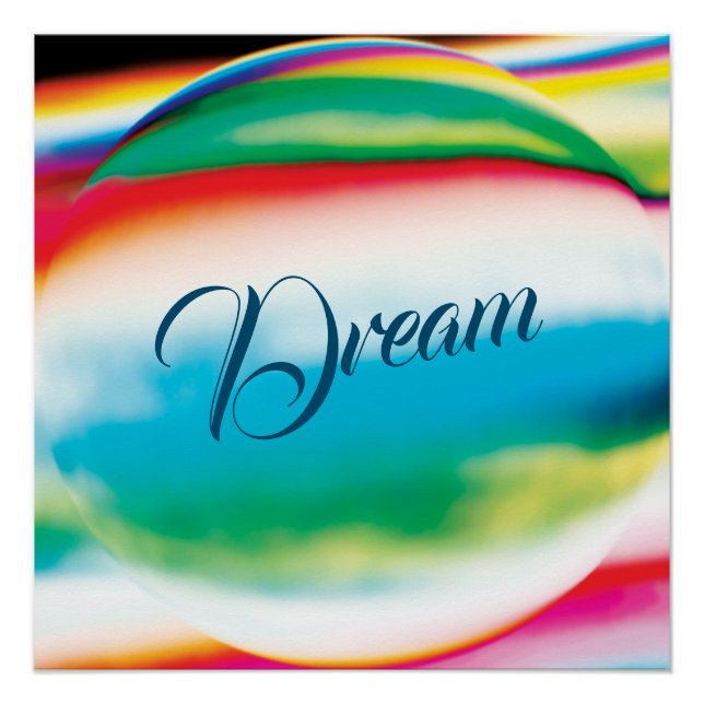 "Dream" on Pastel Watercolor-like Abstract Design Poster (Front)