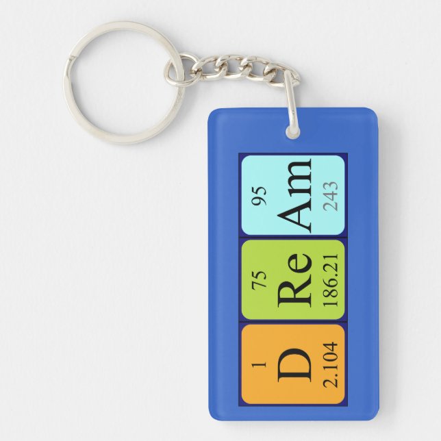 Dream periodic table name keyring (Front)