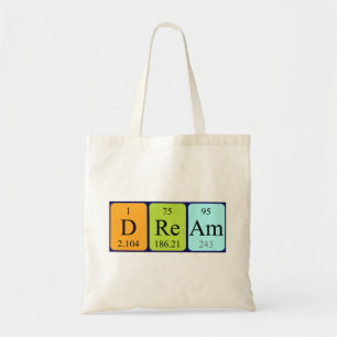 Dream periodic table name tote bag
