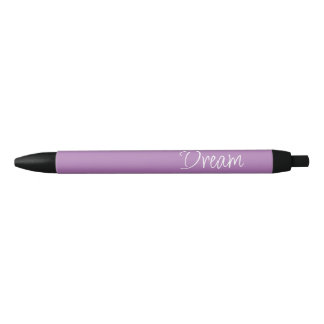 "Dream" Phrase Lavender Purple Background Black Ink Pen