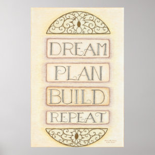 Dream Plan Build Repeat Wall Art