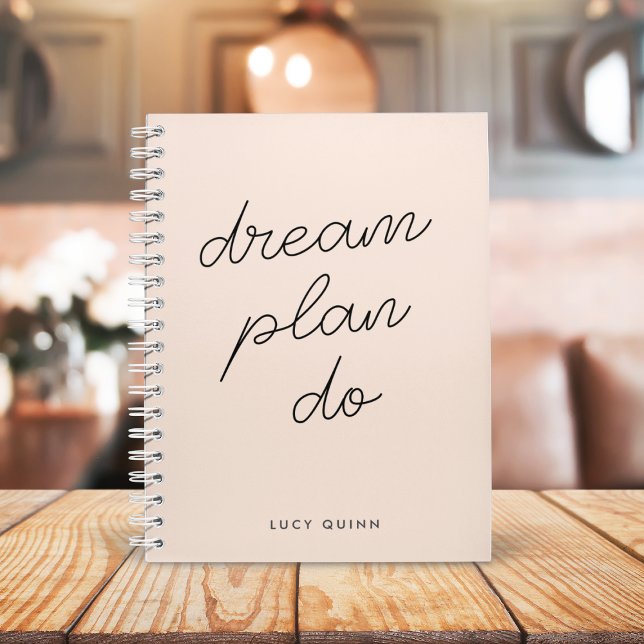 Dream Plan Do | Blush Pink Modern Stylish Script Notebook (Creator Uploaded)